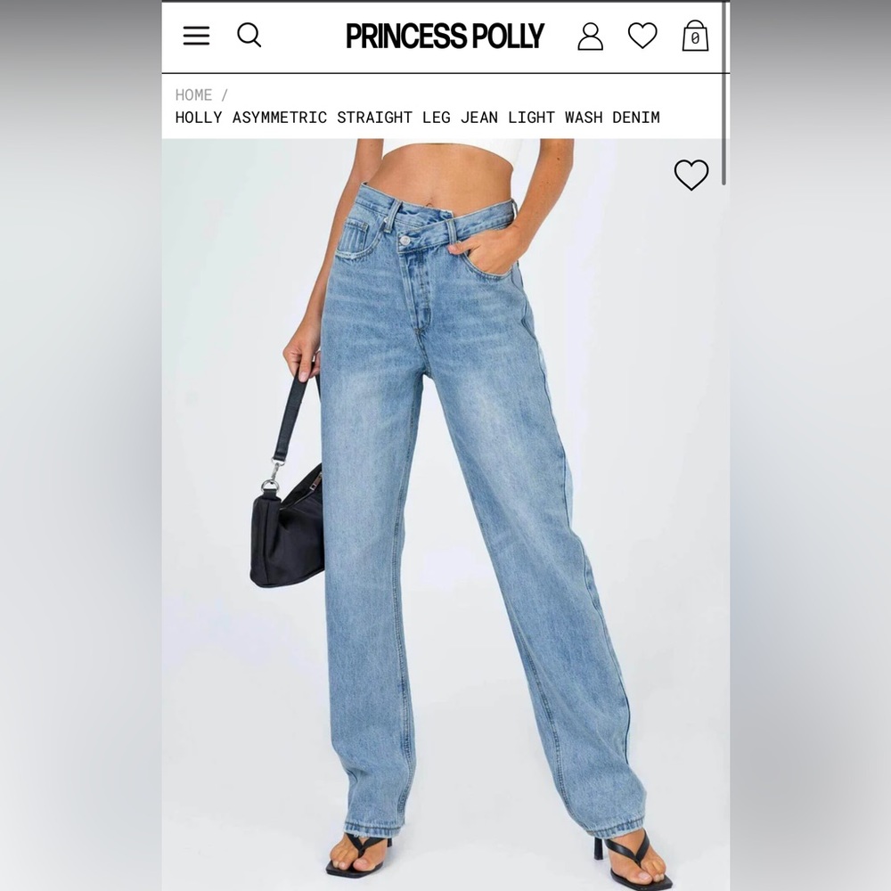Princess Polly asymmetrical jeans
